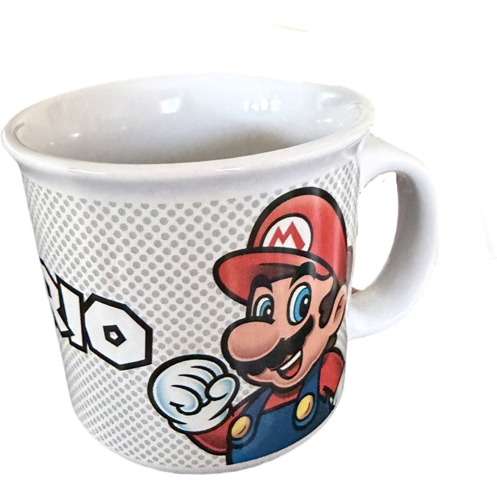 Mario White Large Coffee Tea Mug Nintendo Super Mario Brothers